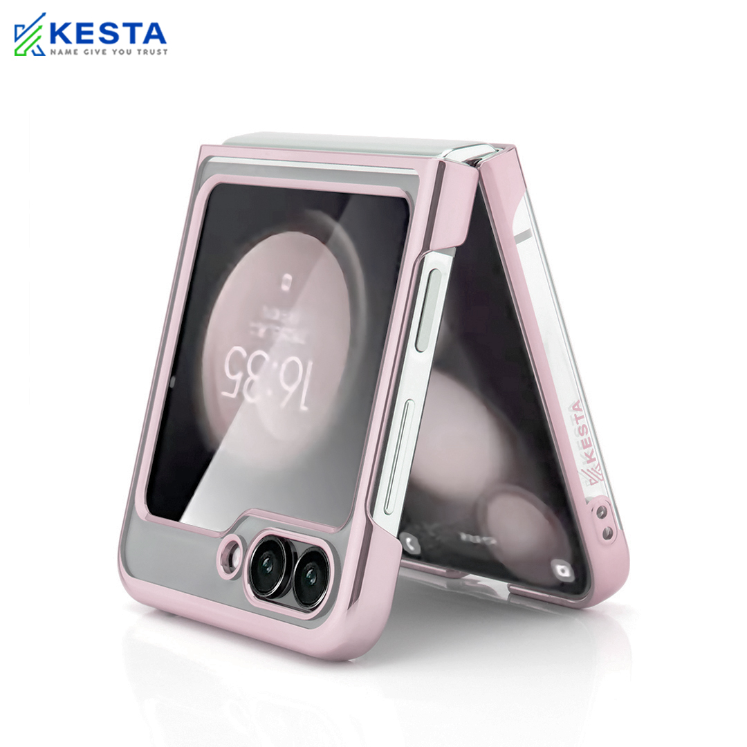 Samsung Z Flip 5 Cover - Noble Light Pink Transparent Case (Drop Protection)